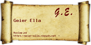Geier Ella névjegykártya
